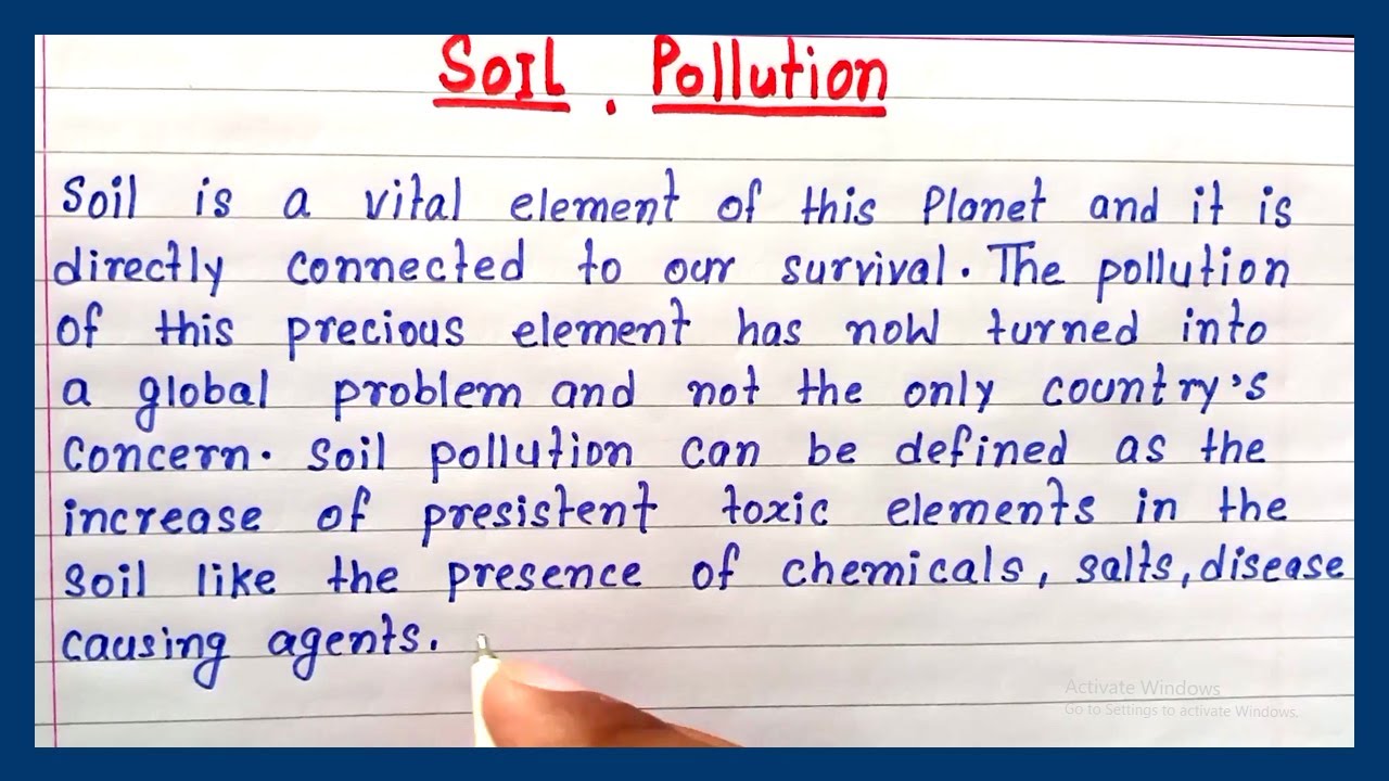 paragraph on soil pollution