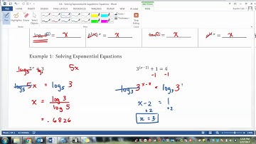 6 6   Solving Exponential & Logarithmic Equations VIDEO