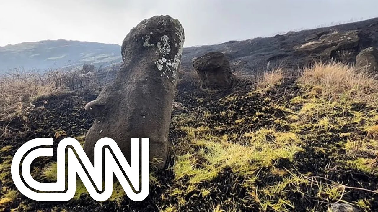 Incêndios na Ilha de Páscoa danificam estátuas sagradas de Moai | AGORA CNN