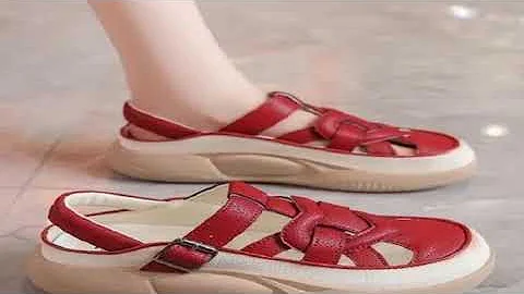 2025 Summer Red Roman Sandals Crisscross Strap Platform w/Metal Buckles - Breathable Vacation Shoes