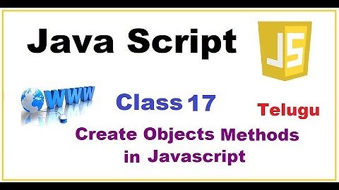 How to Create Object Methods in JavaScript | Objects in JavaScript | VLR Training Class 17