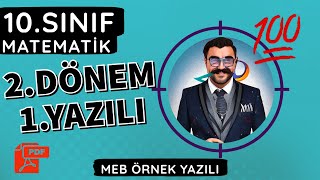 10Sınıf Matematik 2Dönem 1Yazılı Meb Ortak Sınav Soruları Ilıyahazırlık Inıf 