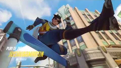 Tracer Overwatch Highlight: Zarya caught without bubble.