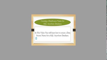 Creating an ODBC DSN for SQL Anywhere Database | ODBC Administrator| How To