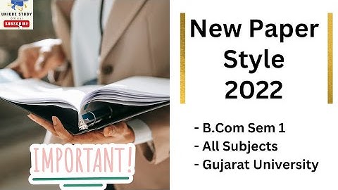 New Paper Style of Gujarat University