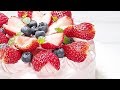 ハートのいちごのショートケーキ【クリスマスレシピ】Strawberry Sponge Cake