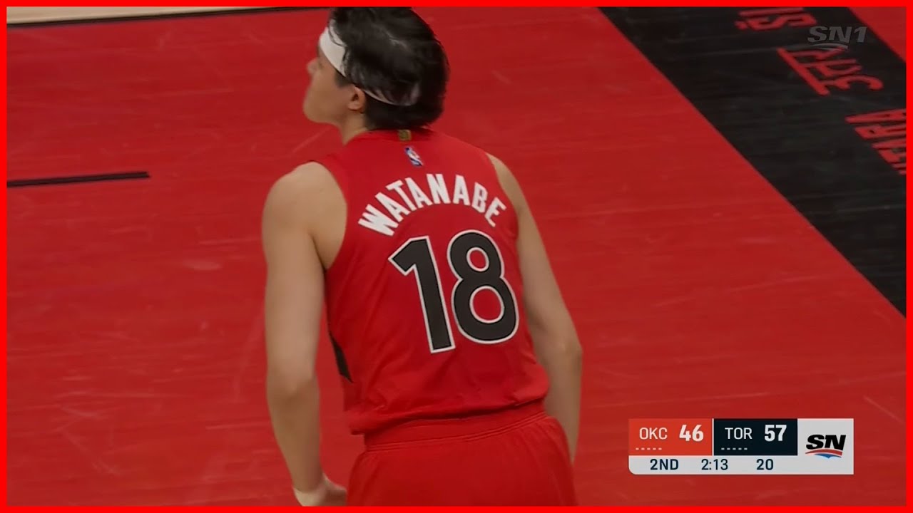 Yuta Watanabe Hits The Contested Three Pointer Raptors Vs Thunder Dec Season