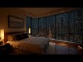 Luxury Penthouse Window During Heavy Rain | Thunderstorm Sleep Sounds and Cozy Atmosphere