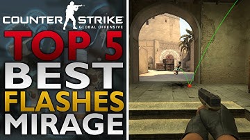 CS GO Top 5 Best Pop Flashes on Mirage (Flash Spots Tricks Tutorial)