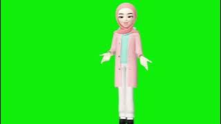 Green screen animasi 3D guru berbicara