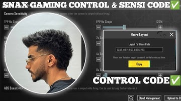 (2024) SNAX GAMING SENSITIVITY SETTING CODE// SNAX GAMING CONTROL SETTING CODE #snax CONTROL ZONE