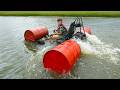 Driving Go Kart Across Lake