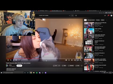 xQc reacts to Alinity throwing her cat