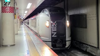 【総武快速線】2018M 特急 成田エクスプレス18号 E259系Ne022編成(旧塗装) 東京駅 到着シーン