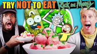 Try Not To Eat Challenge  Rick And Morty (Szechuan Sauce, Pickle Rick, Eyeholes, Simple Rick's)