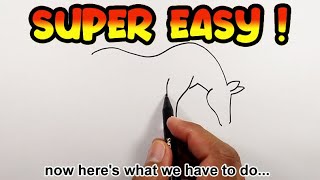 How to draw a horse drinking water | Easiest Way To Draw