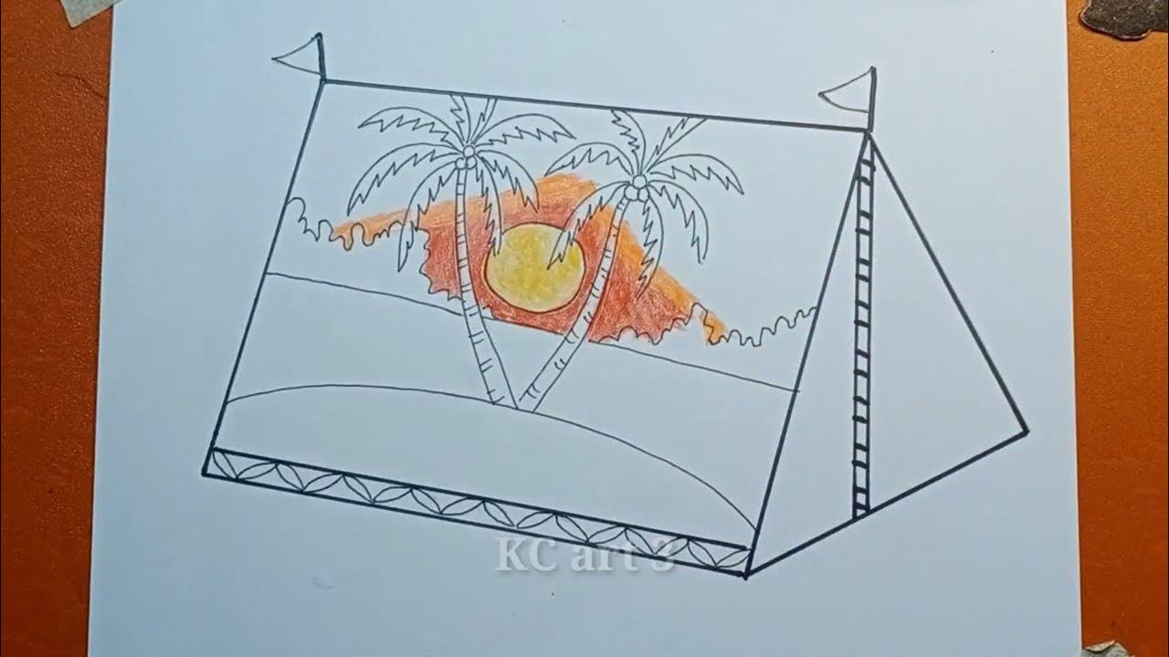 Vẽ trang trí Lều Trại - Vẽ lều trại đơn giản nhất | Mĩ Thuật lớp 8 ...