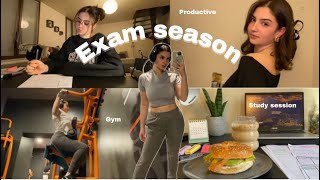 Realistic productive day with me (Study sessions, Gym) | نهار معايا📚🤍💪