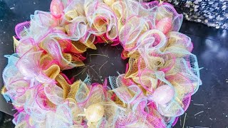DIY: Easter Ruffle Deco Mesh Wreath || Dollar Tree Under $10