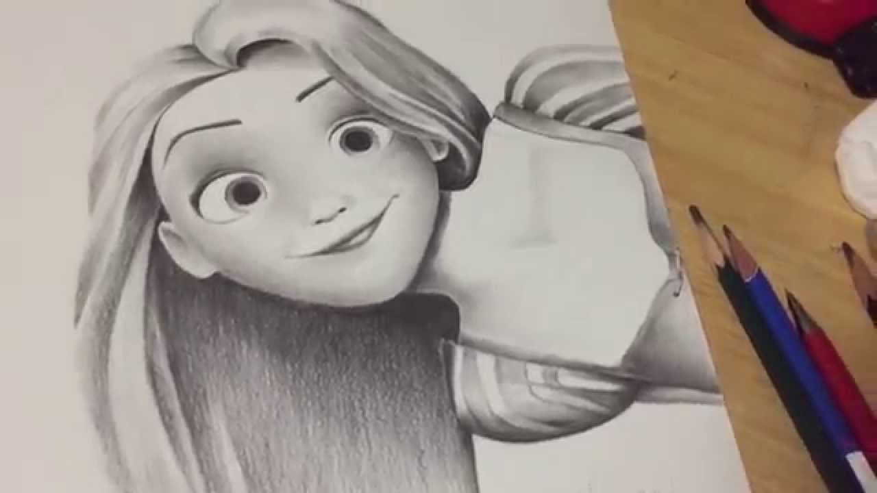 高校生がラプンツェルをかいたら Drawing Tangled Rapunzel Funart ディズニーイラスト Youtube