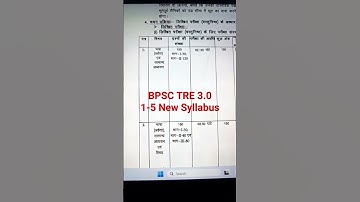 BPSC Teacher Syllabus 1 to 5 | BPSC TRE 3.0 Syllabus | BPSC Teacher 2024 Syllabus #bpscteacher