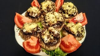 Вкусные Фаршированные шампиньоны рецепт Секрета приготовления(Рецепт фаршированных шампиньонов с мясом в духовке. Ингредиенты рецепта: Грибы шампиньоны 600 гр. (крупные)...., 2015-12-27T06:16:55.000Z)