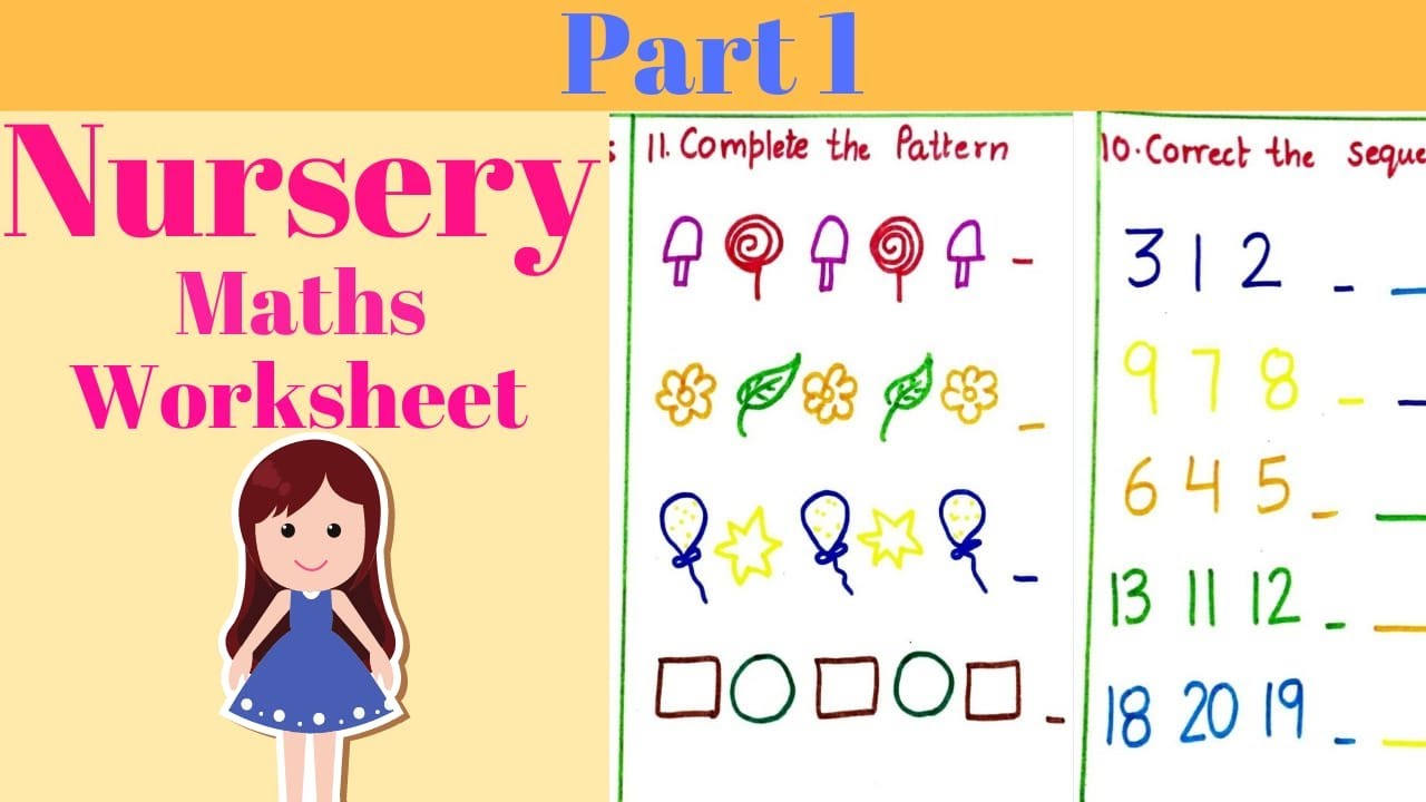 Nursery Maths Worksheet Part 1 - YouTube