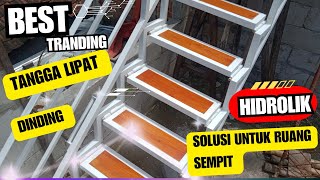 cara membuat Tangga lipat dinding || folding staircase)