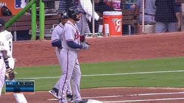 ATL@MIA: Markakis opens scoring with sharp RBI single