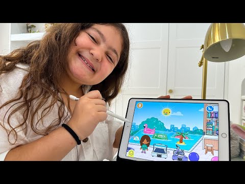 Öykü Plays Fun Games on Her Tablet