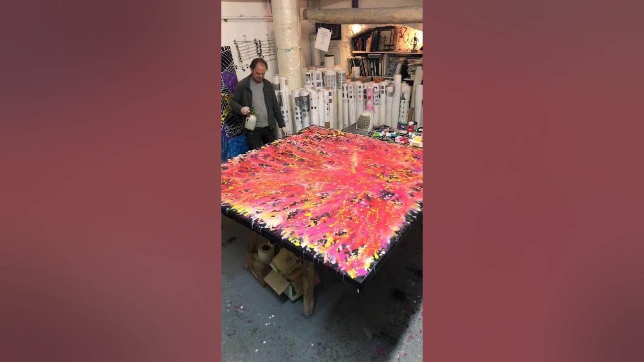 How to paint without brushes using acrylic color YouTube