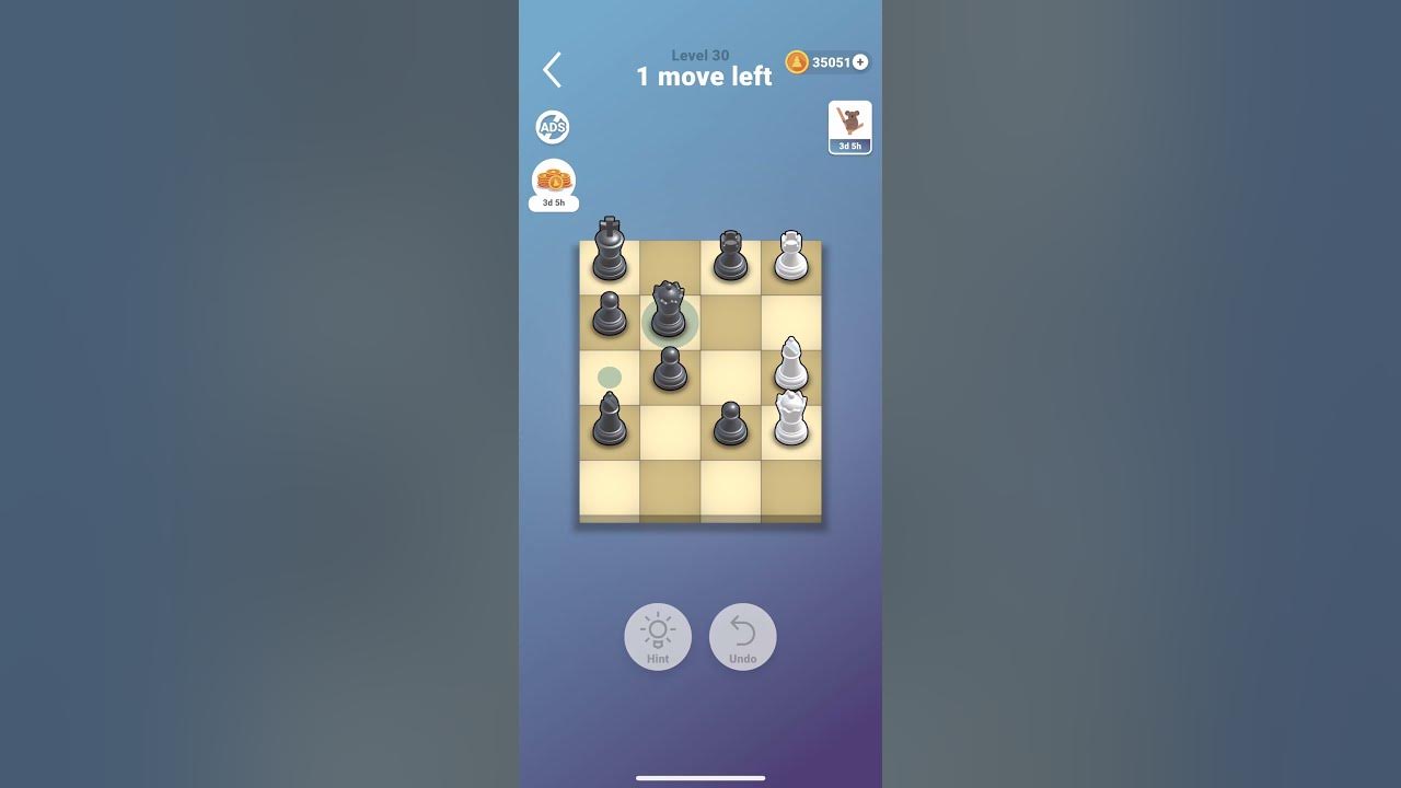 Pocket chess koala event level 30 pinned queen leads to checkmate 
