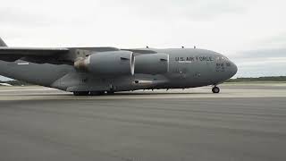 C-17 Globemaster III relocate from Charleston, South Carolina in preparation for Hurricane Ian.