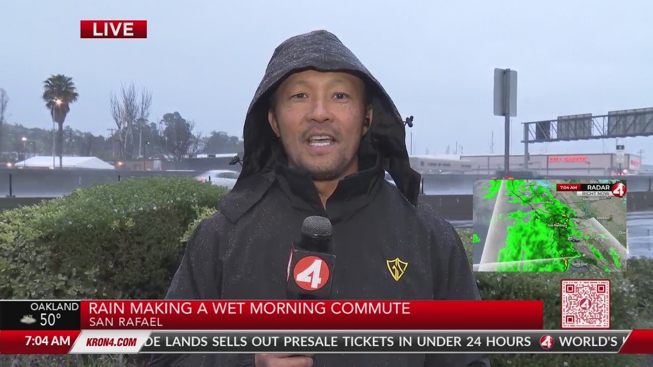 Bay Area rain making a wet morning commute - YouTube