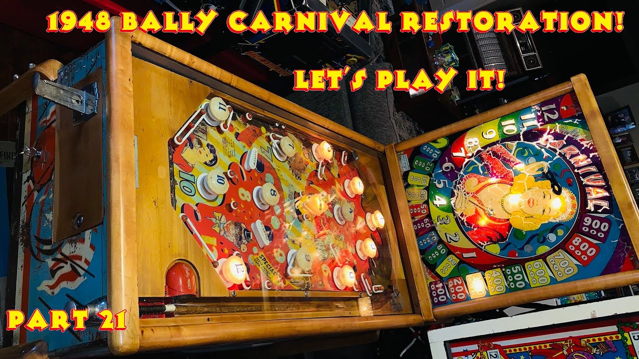 Gameplay 1948 Bally Carnival Pinball Machine Restoration Part 21