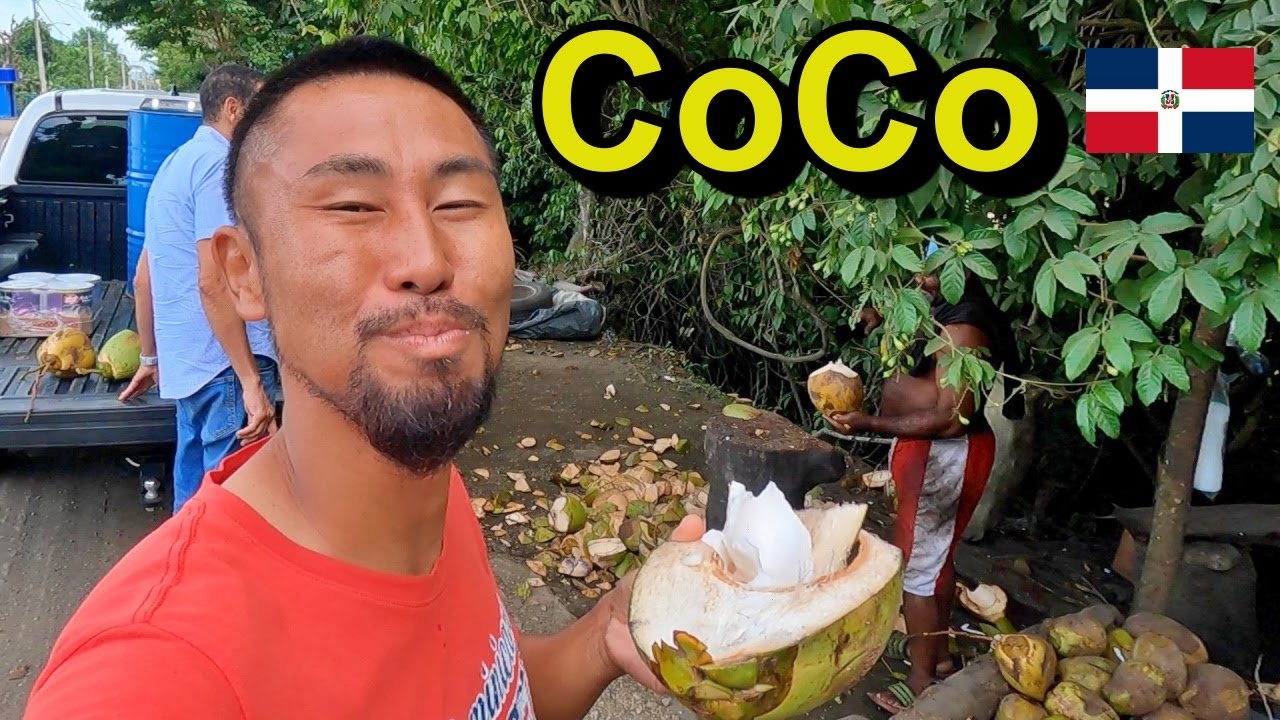 Conocemos Tienda Local de Coco Local Coconut Shop ドミニカ共和国のココナッツ屋台