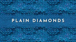How to Knit the Plain Diamonds Stitch | Knitting Stitch Pattern | English Style