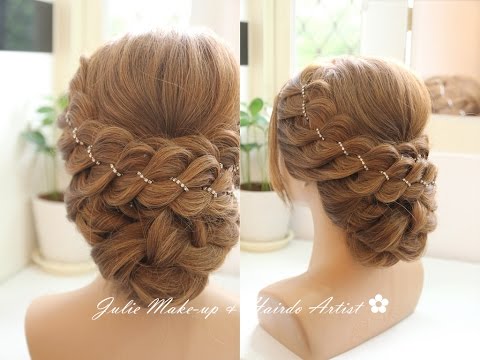 翩翩飛舞! 鑽鏈蝴蝶結四股編 盤髮教學 Four (4) Strand Braid Hairstyle