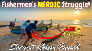 I Helped Local Fishermen at Kokan's Secret Beach – The Hard Work You Never See!
