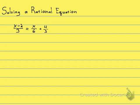 7.5 Notes Example 2 - Solve a Rational Equation - YouTube