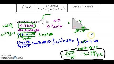 Integration Using Trig Substitution Part 1