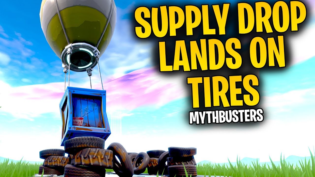 What Happens When A SUPPLY DROP Lands On TIRES!? | Fortnite Mythbusters