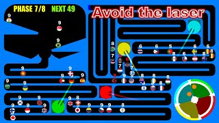 Avoid the laser 7 ~48 countries marble race #13~  in Algodoo | Marble Factory