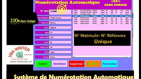 VBA Système de Numérotation automatique- Sans Codage_41. VbaWriter.ch
