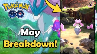 MAY 2024 EVENT BREAKDOWN in Pokémon GO! | Community Day, Raids, Giovanni & Spotlight Hours!