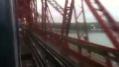 East Coast HST passing over the Forth Bridge