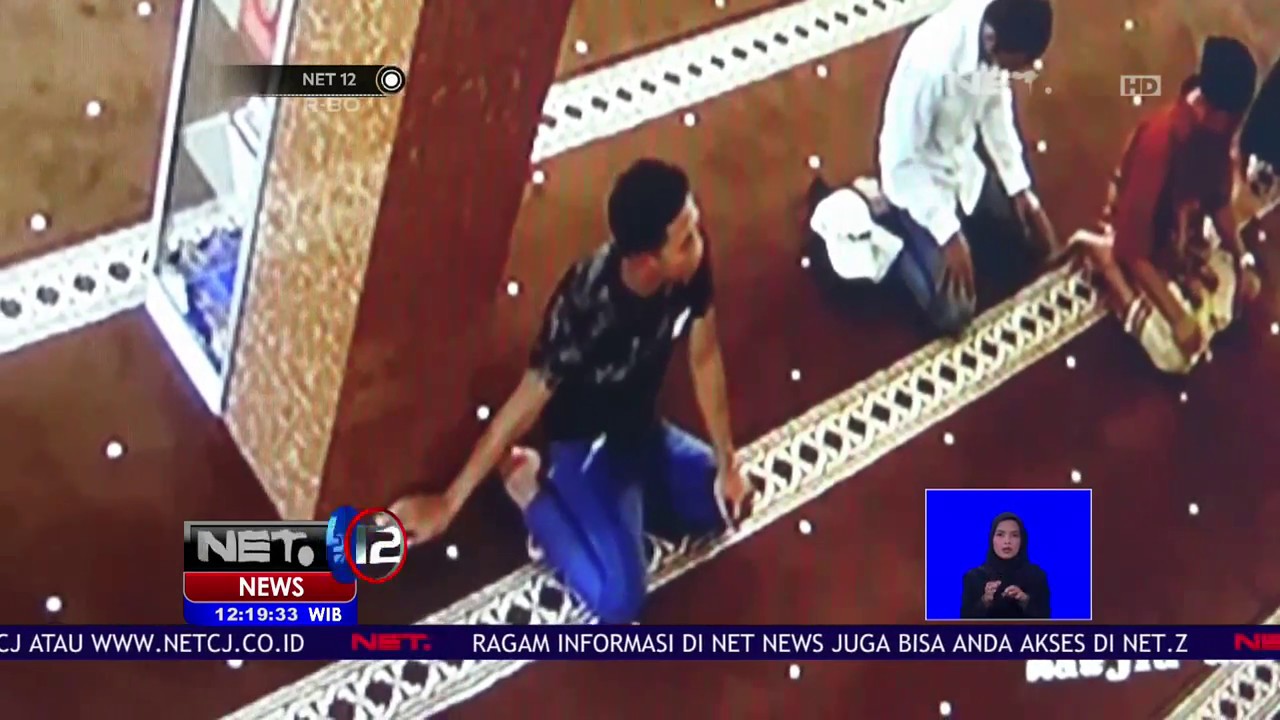 Aksi Modus Seorang Pria Mencuri Kotak Amal Masjid- NET 12