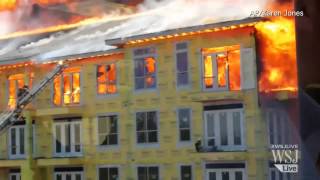 Raw Video: Construction Worker Rescued From Raging Fire