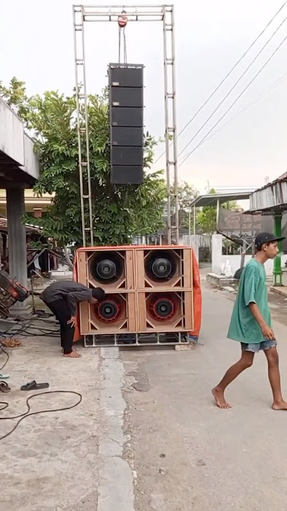 Cek sound horeg box parathel 18 in plus line array gantung