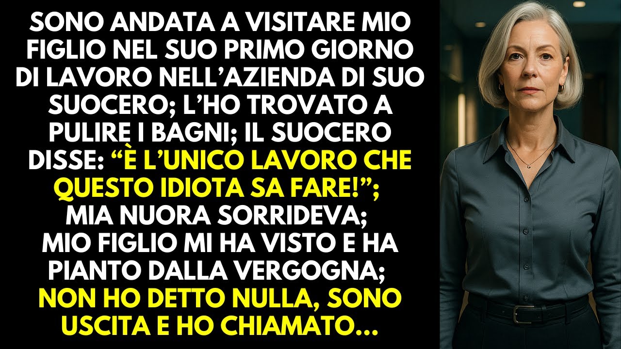 Trovai mio figlio a pulire i bagni… Il suocero rise: “È tutto ciò che sa fare”. Allora chiamai…